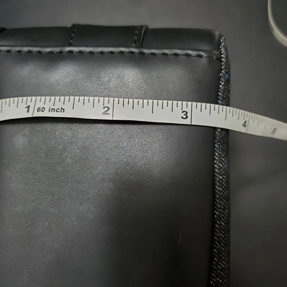 Ellen DeGeneres black denim puppy dog bag